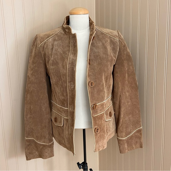 Vintage Le Chateau Y2K 70s Style Suede Leather Jacket Women’s Size Medium - Picture 2 of 10